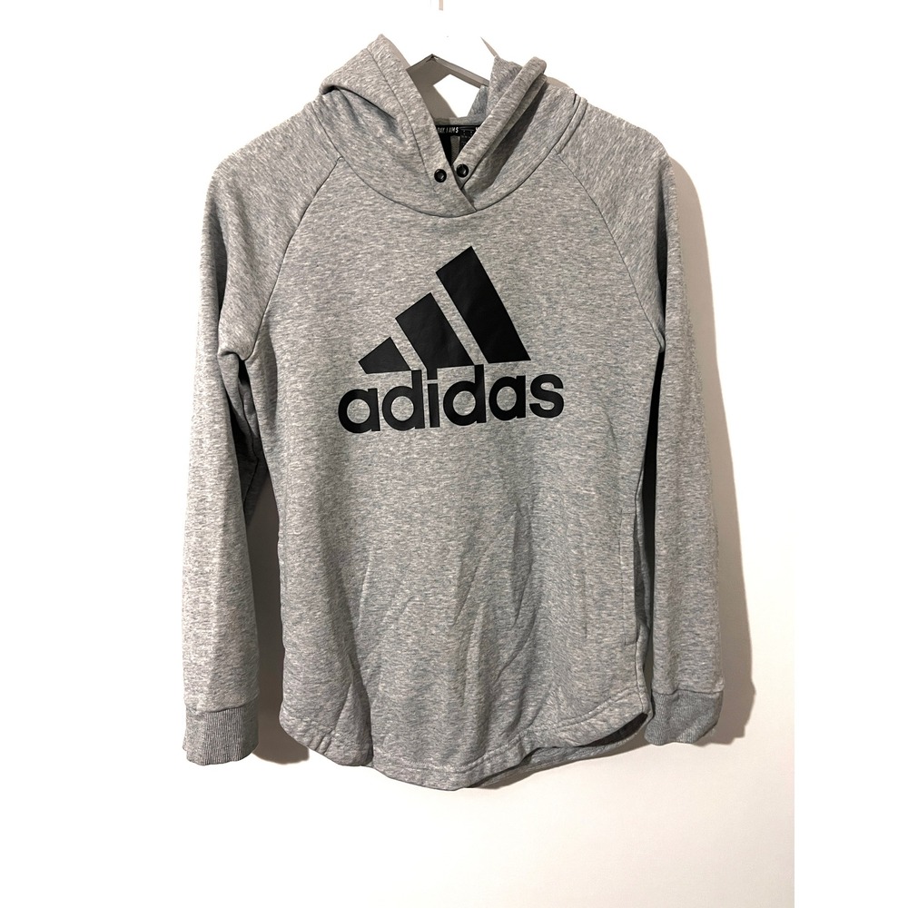 Adidas Boy's Pullover‎ Hoodie Gray Sweater Side Pockets Size S 8-10